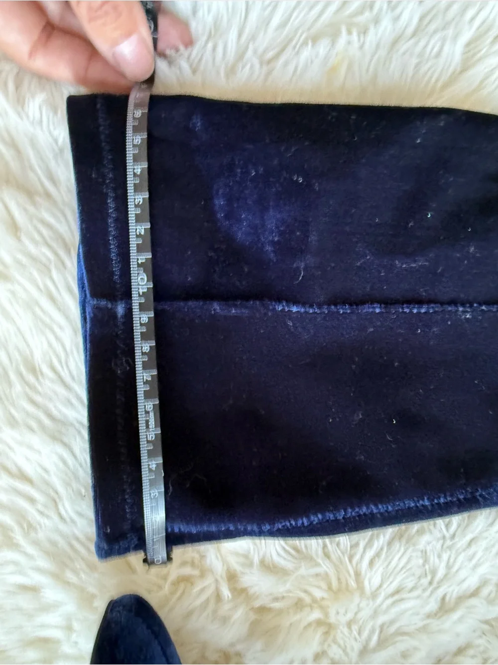 Zara Navy Velvet Over-the-Knee Block Heel Boots